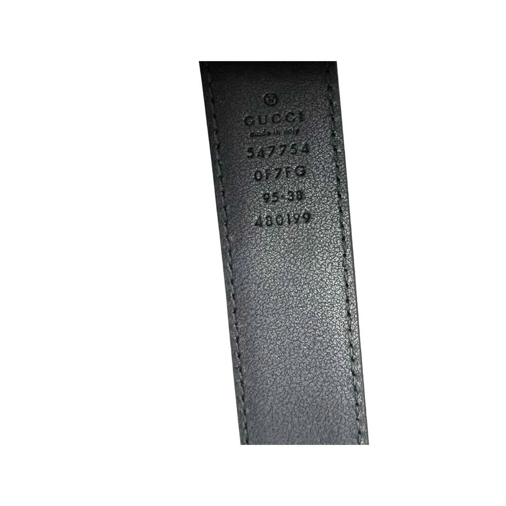 Gucci Men's Belt Leather Black Size 95/38 547754 Authentic Made in Italy